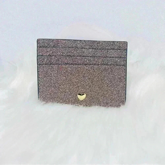 Pink Glitter Card Case Wallet - Picture 5 of 9